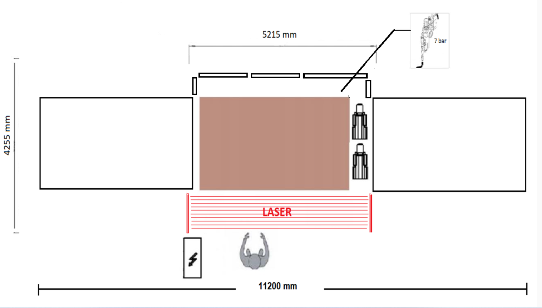Dimensões Master 2030S - Vista Frontal